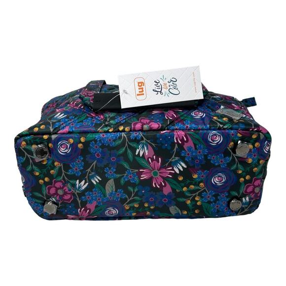 Lug Skyliner Tote Whimsy Black Floral Travel Trolley Sleeve Business Carry All - Picture 8 of 14